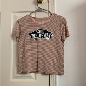 Pink and green striped tee